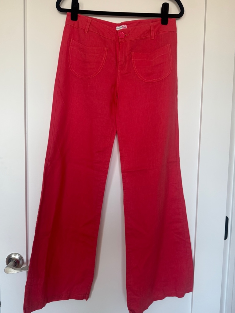 Body Central Coral Red Wide Leg Trousers